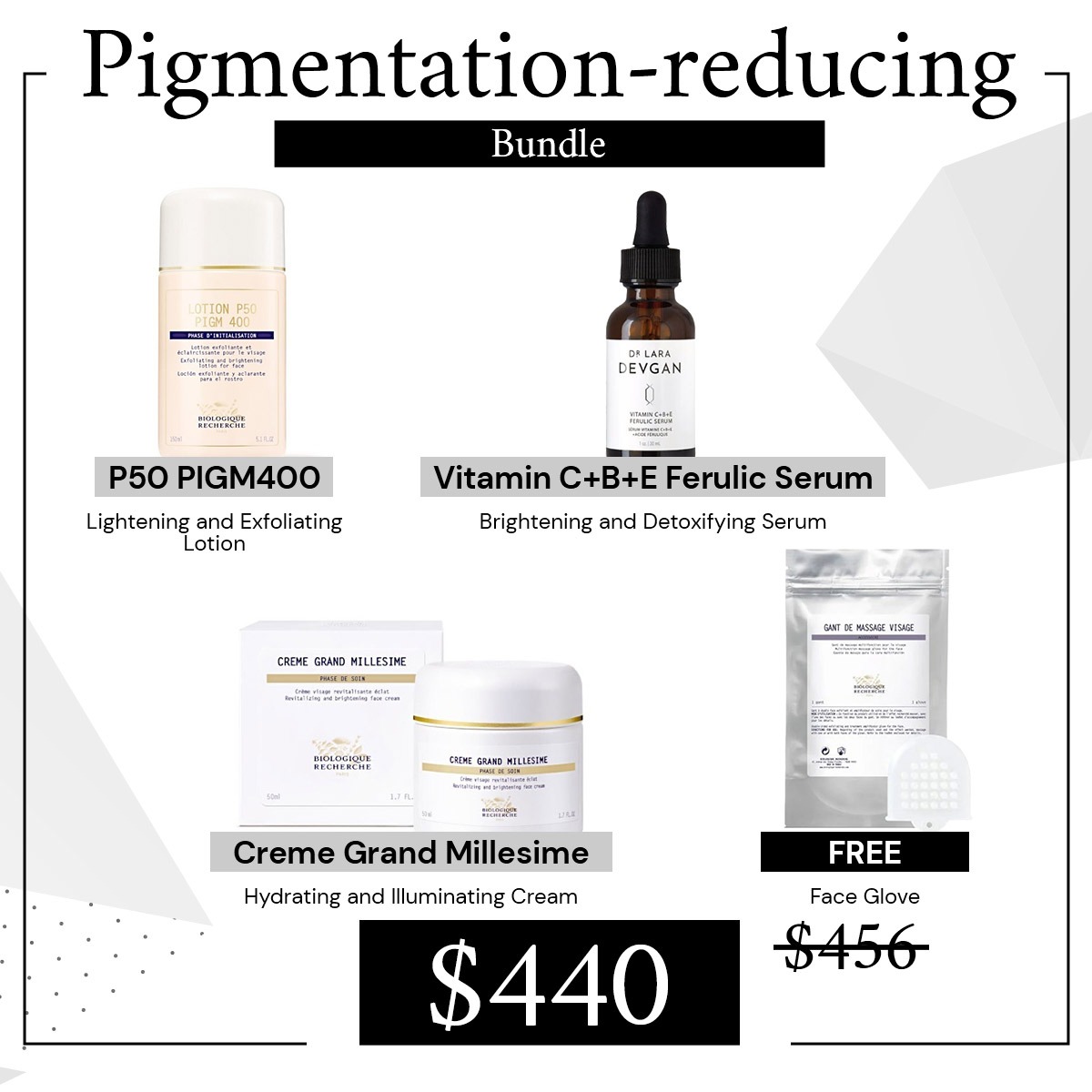 Pigmentation-reducing skincare bundle